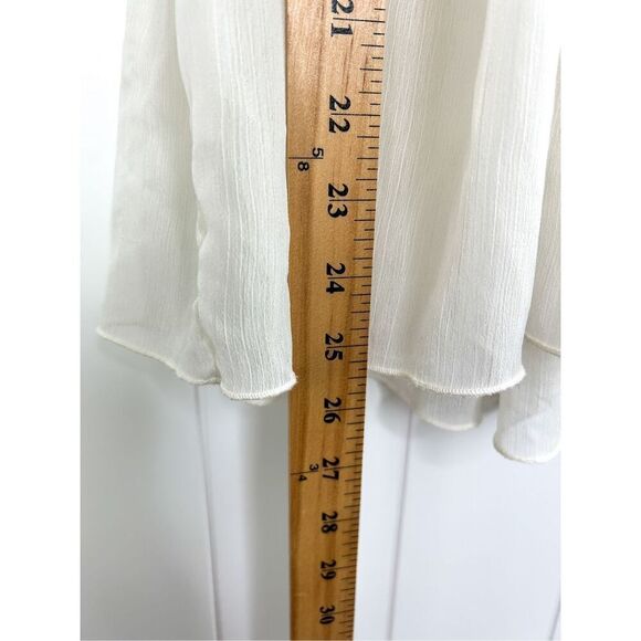 Anthropologie Akemi + Kin Lindy Popover Top Eyelet Embroidery White Pink Flowy S - Picture 7 of 15